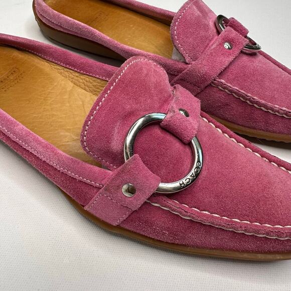 Coach Women’s Pink Suede Mule Slides - Picture 3 of 11